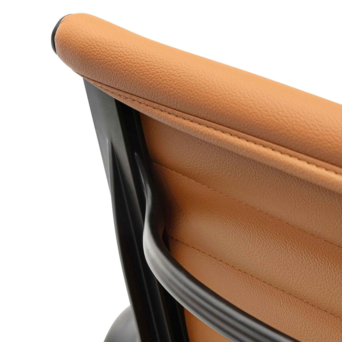 Low Back Office Chair - Saddle Tan in Black Frame