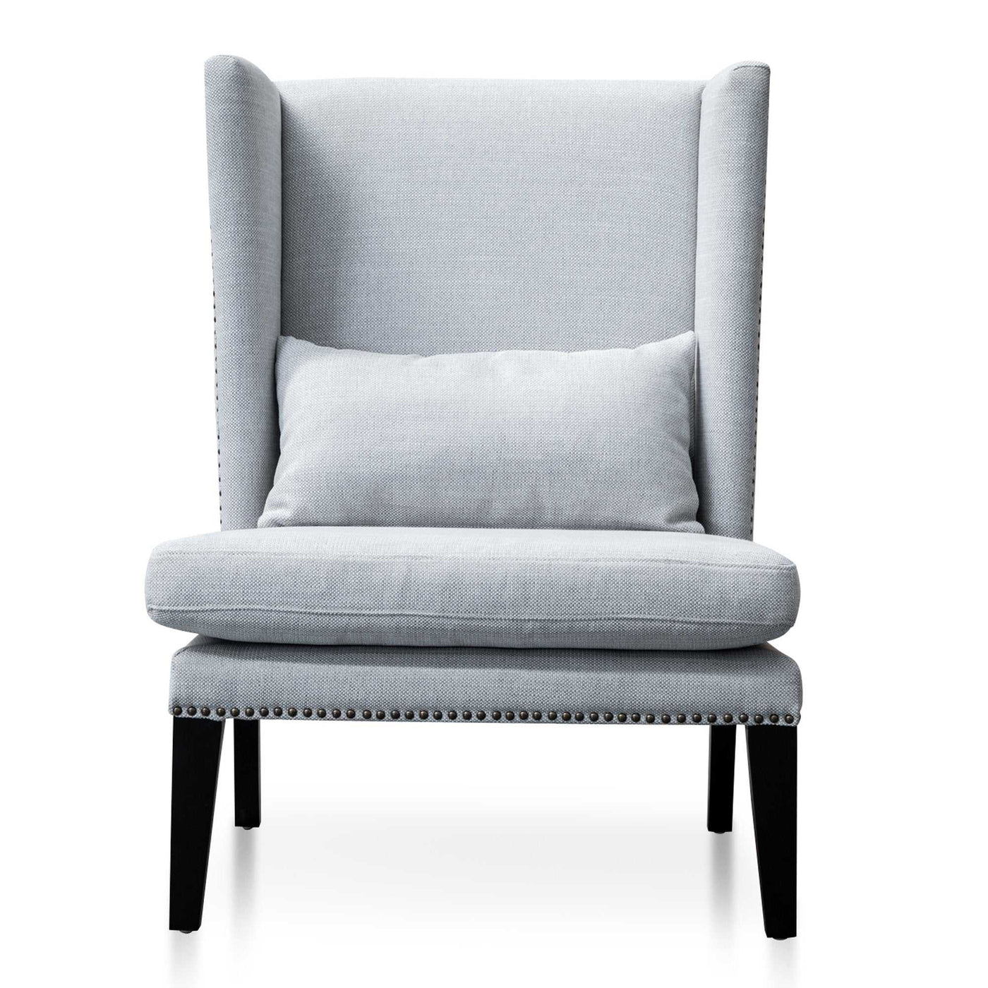 Velvet Lounge Wingback Chair in Light Texture Grey