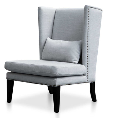 Velvet Lounge Wingback Chair in Light Texture Grey