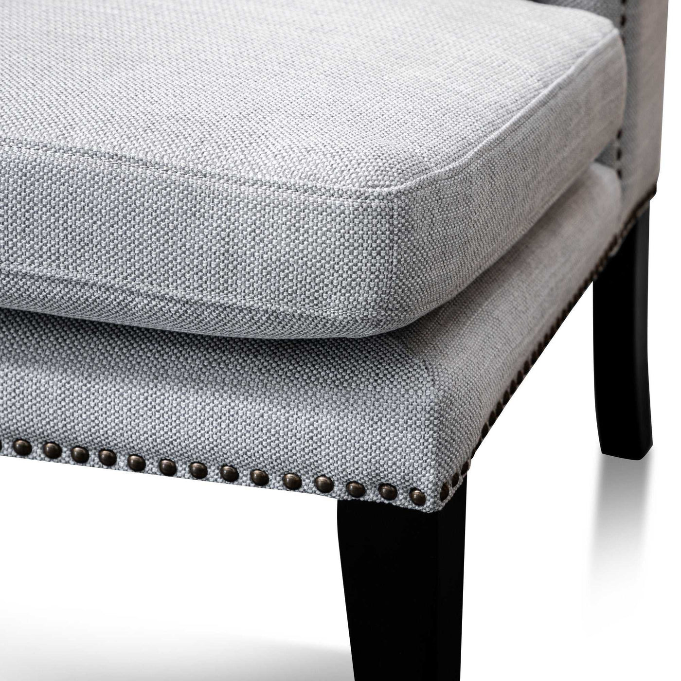 Velvet Lounge Wingback Chair in Light Texture Grey