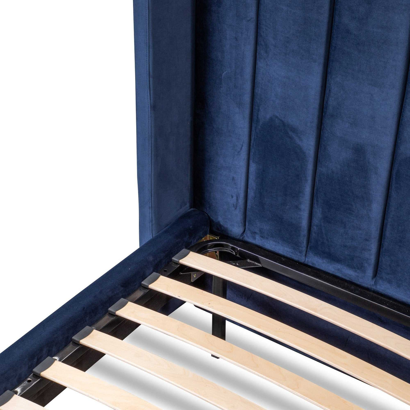 Queen Bed Frame - Navy Velvet