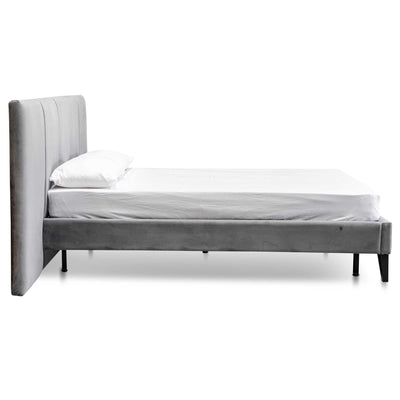 King Sized Bed Frame - Charcoal Velvet