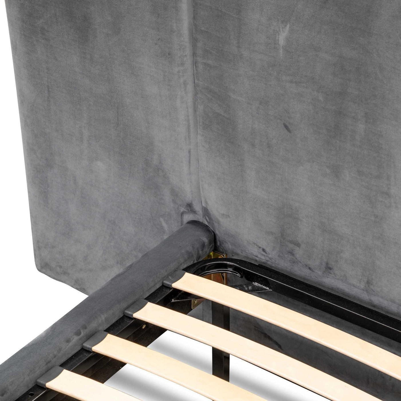 King Sized Bed Frame - Charcoal Velvet