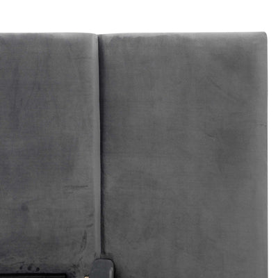 King Sized Bed Frame - Charcoal Velvet