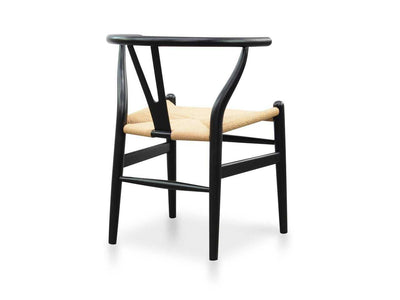 Dining Chair - Black - Natural Seat