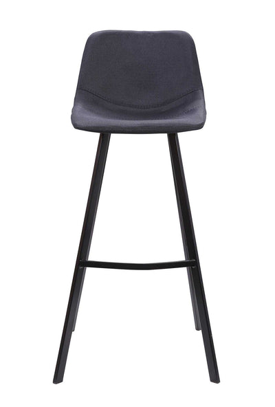 80cm Bar Stool in Black Fabric (Set of 2)