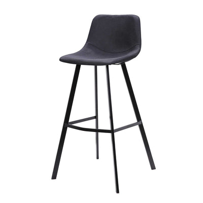 80cm Bar Stool in Black Fabric (Set of 2)