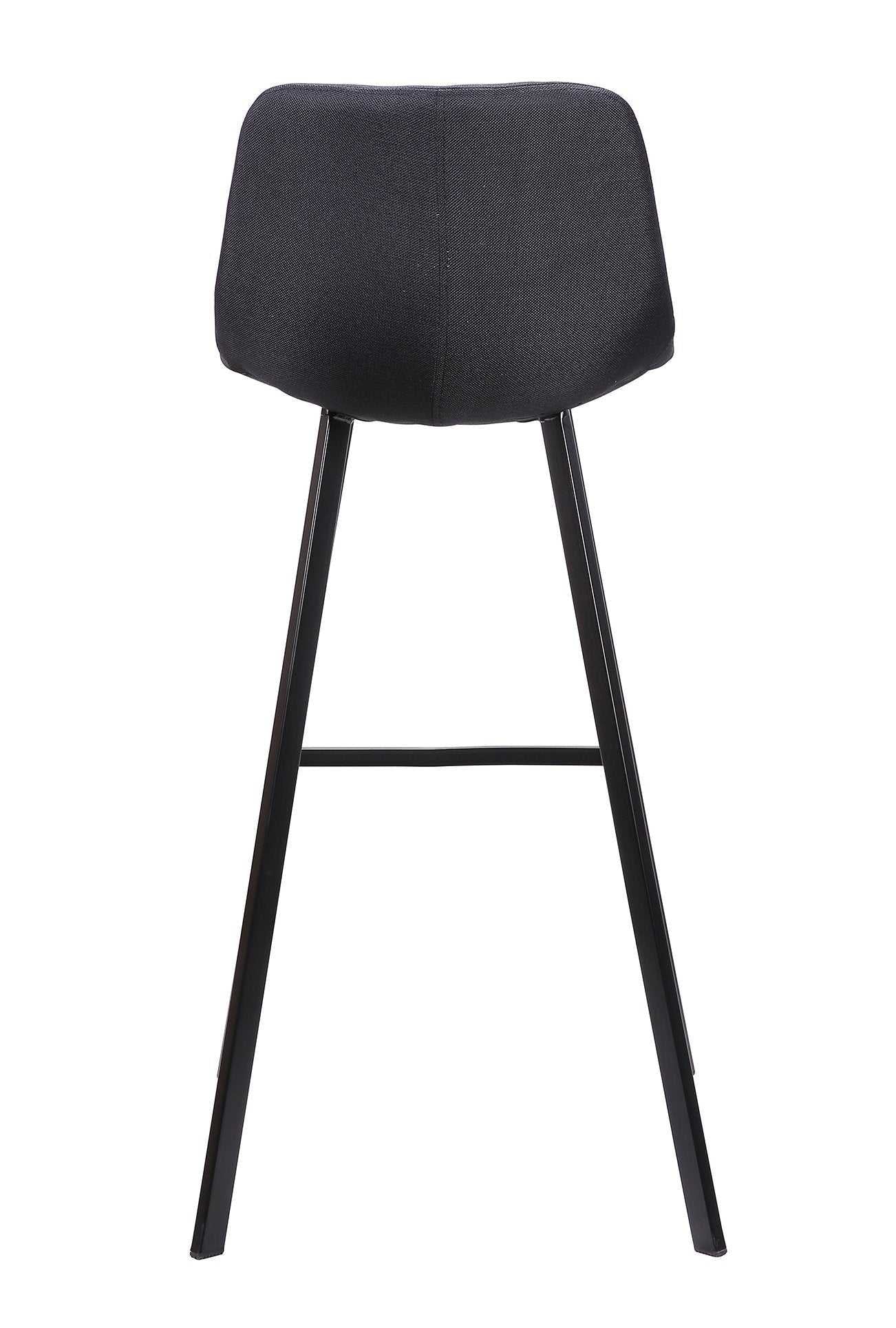 80cm Bar Stool in Black Fabric (Set of 2)