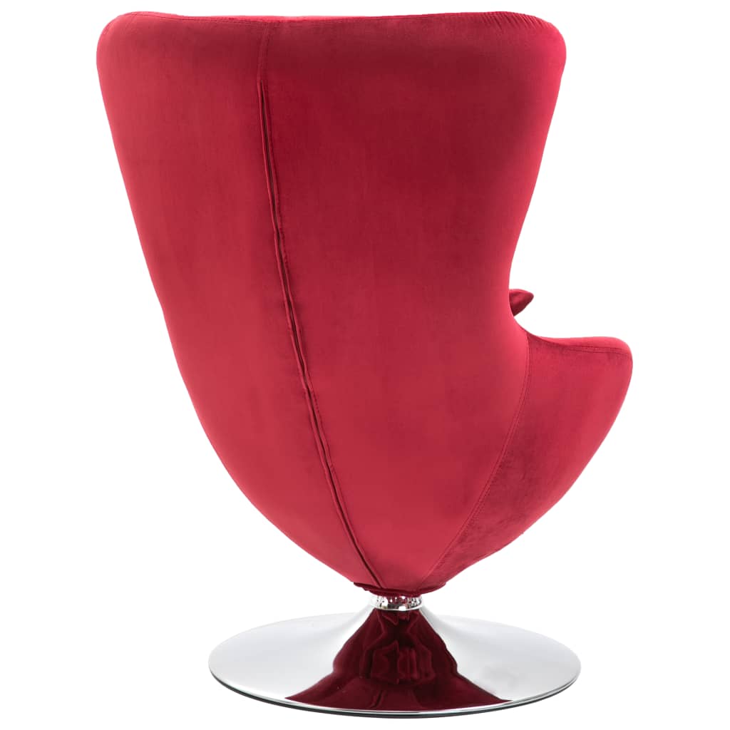 Swivel Egg Chair with Cushion Red Velvet