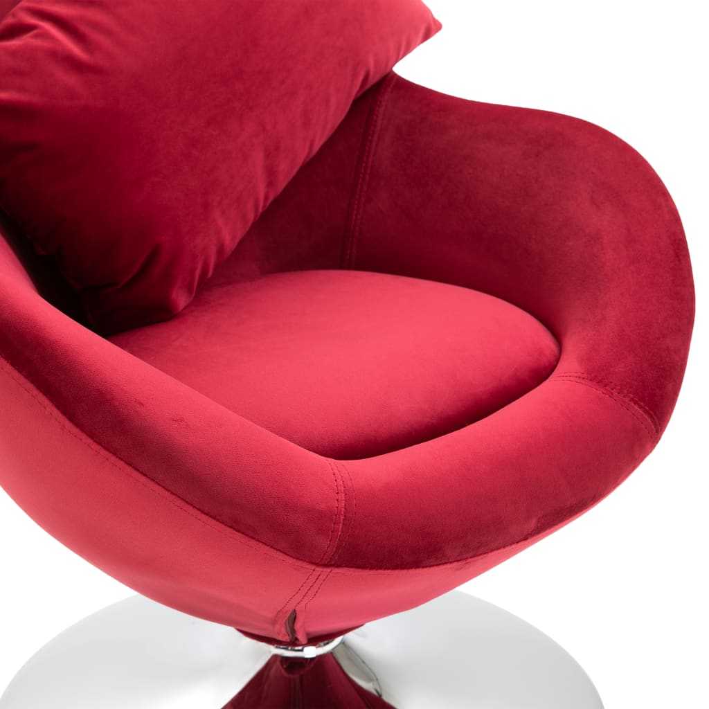 Swivel Egg Chair with Cushion Red Velvet