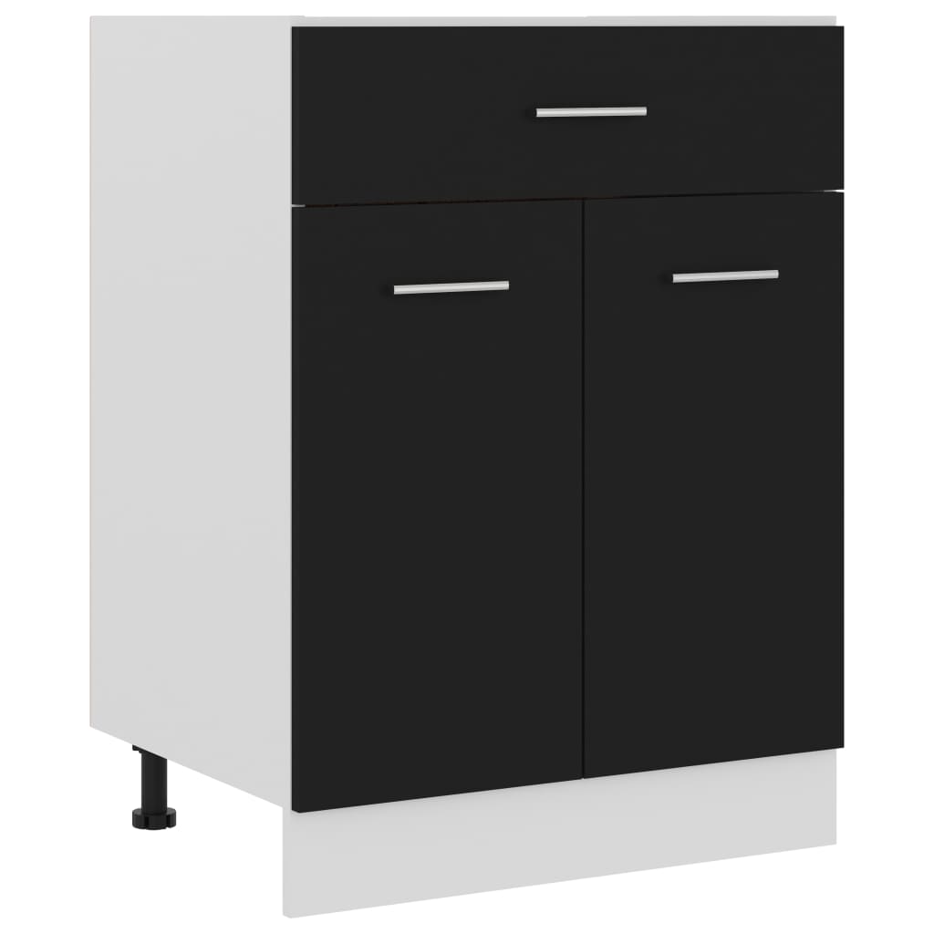 Bottom Drawer Cabinet - Black 60cm