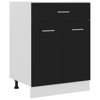 Bottom Drawer Cabinet - Black 60cm