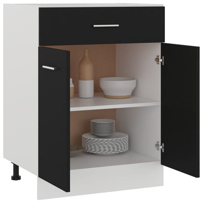 Bottom Drawer Cabinet - Black 60cm