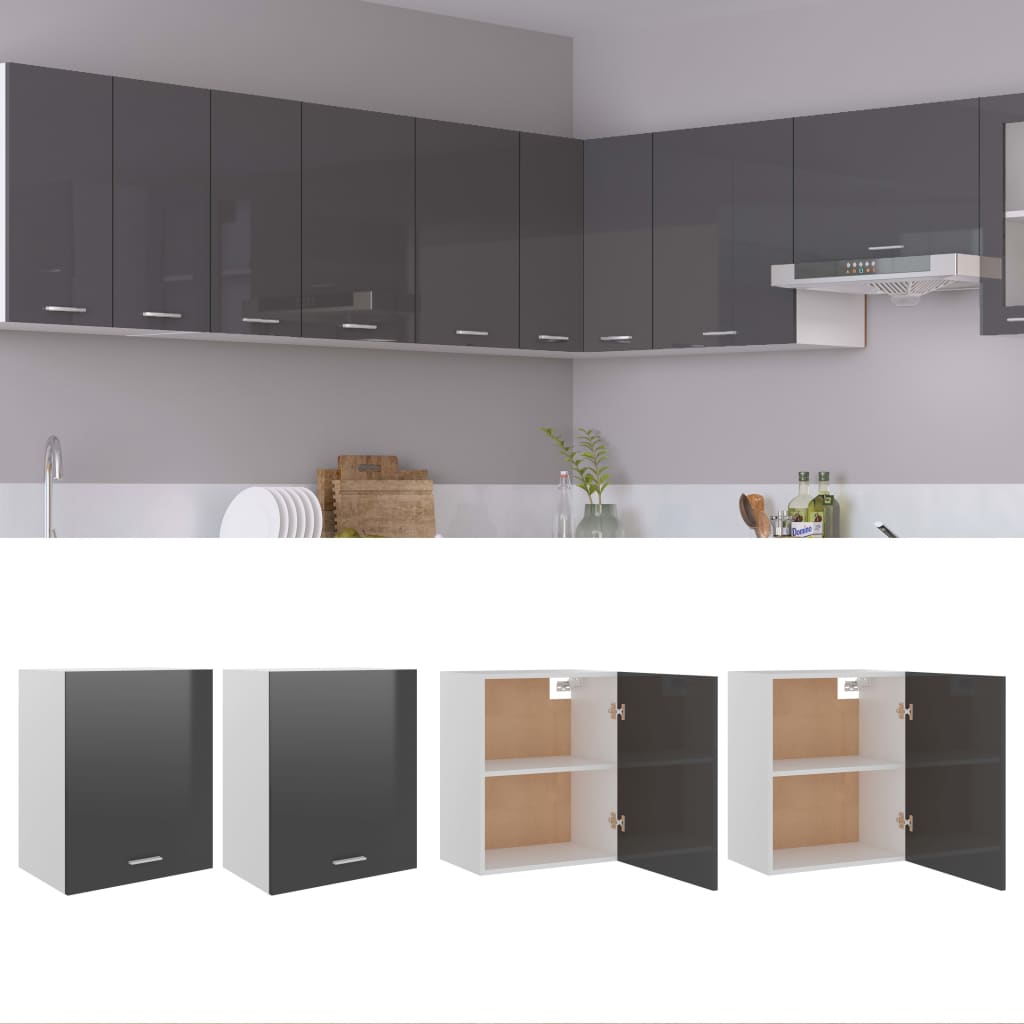 2x Top Cabinets High Gloss Grey