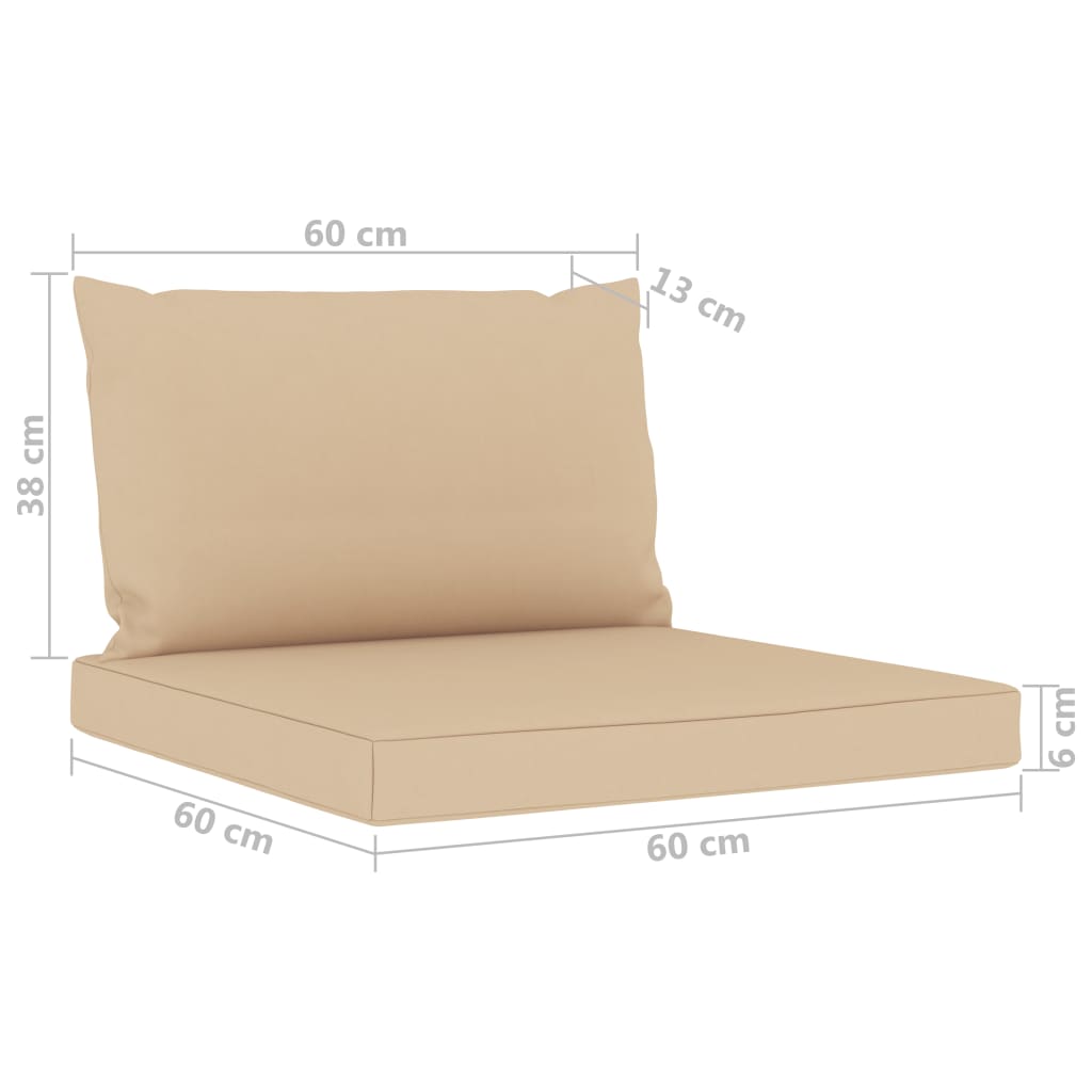 Pallet Sofa Cushions 2 pcs Beige Fabric