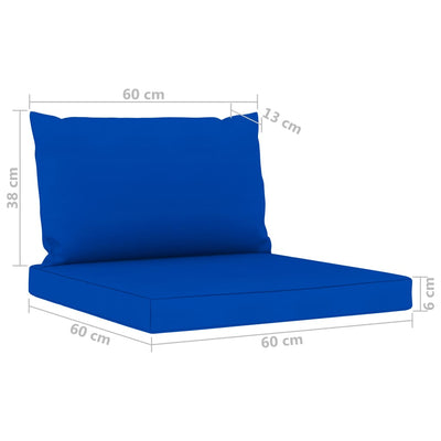 Pallet Sofa Cushions 2 pcs Blue Fabric