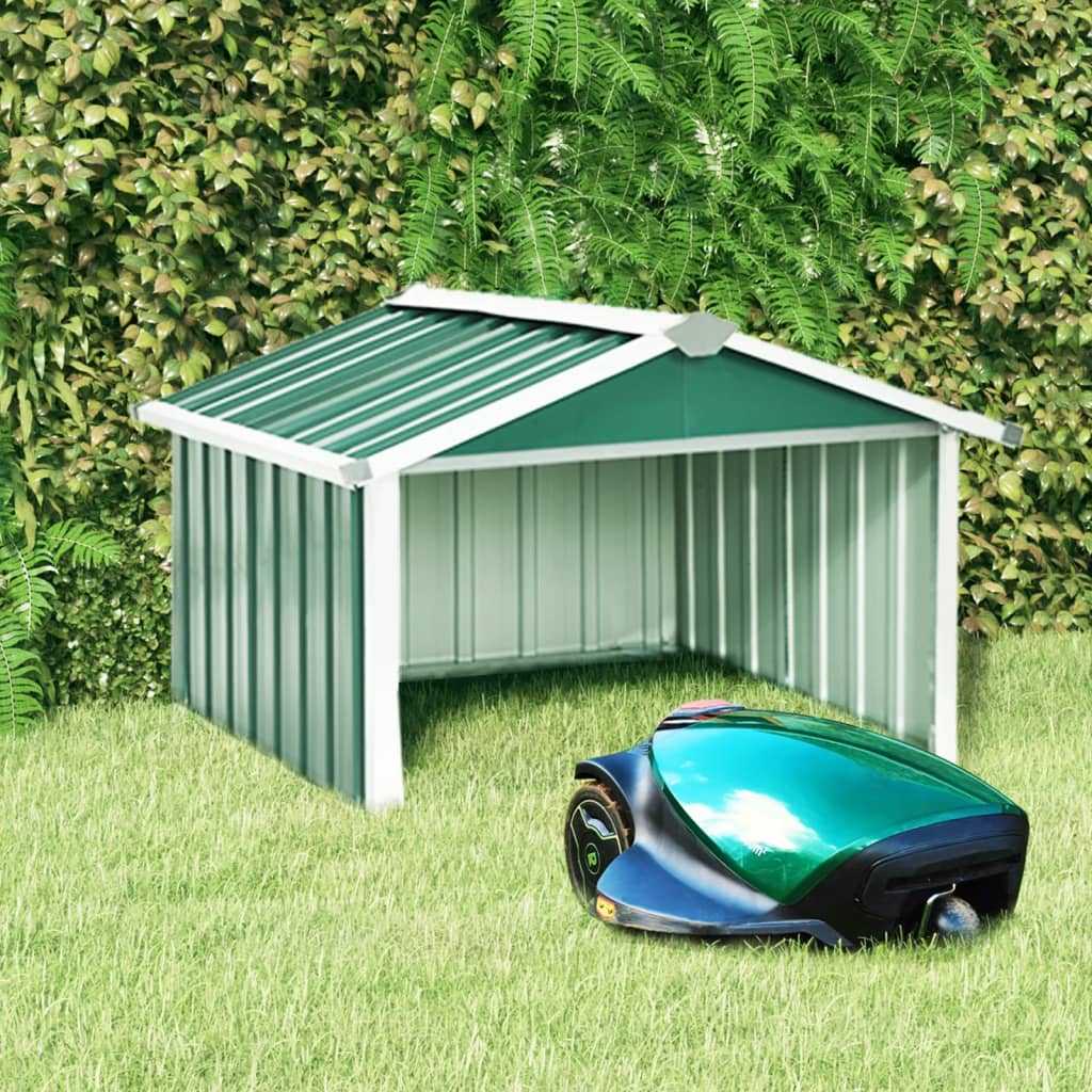 Garden Robot Lawnmower Shed 92x97x63 cm Galvanised Steel Green