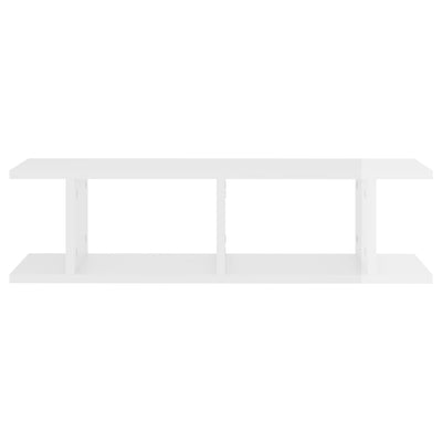 Wall Shelves 2 pcs High Gloss White 78x18x20 cm Chipboard