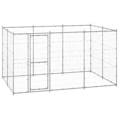 Outdoor Dog Kennel Galvanised Steel 7.26 m²