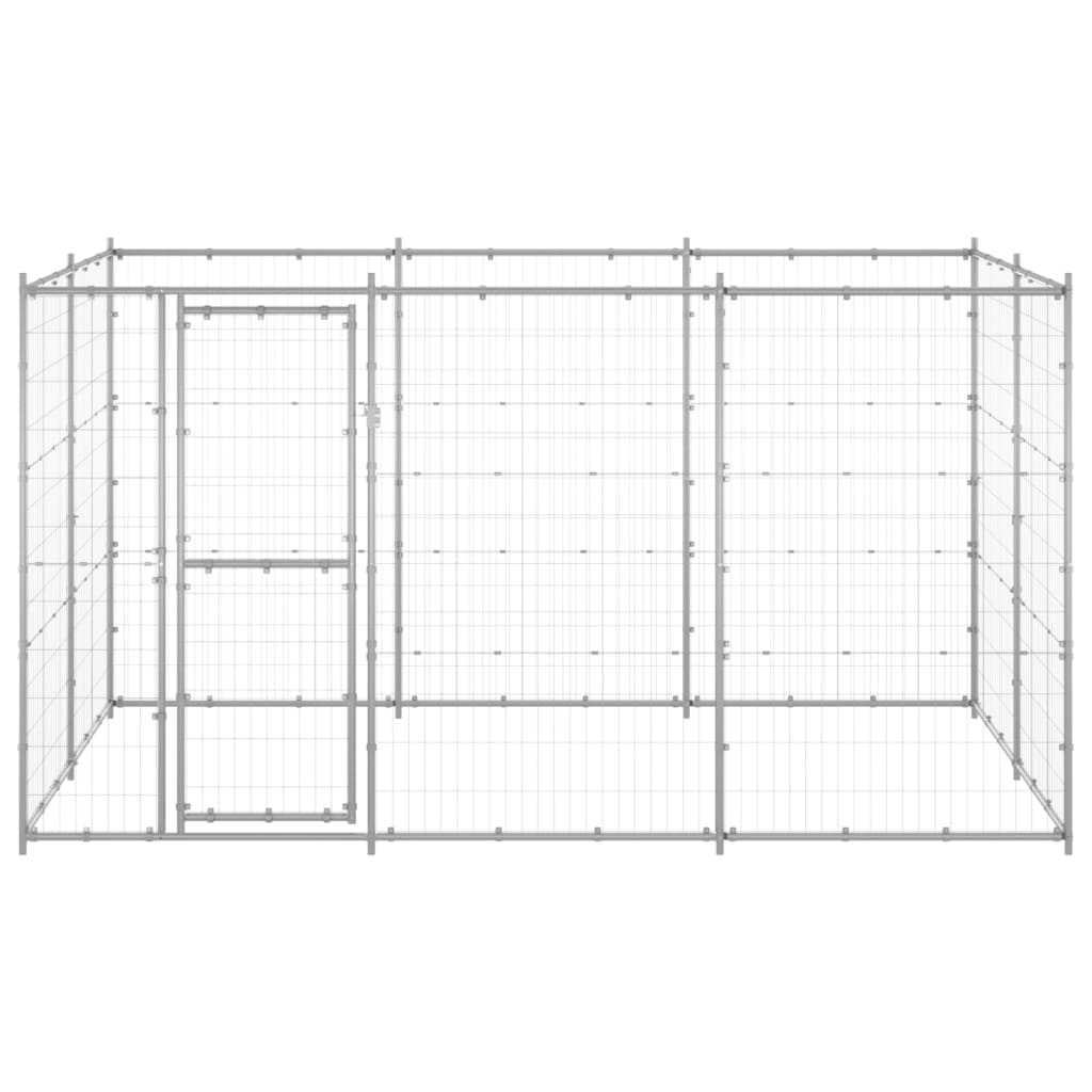 Outdoor Dog Kennel Galvanised Steel 7.26 m²