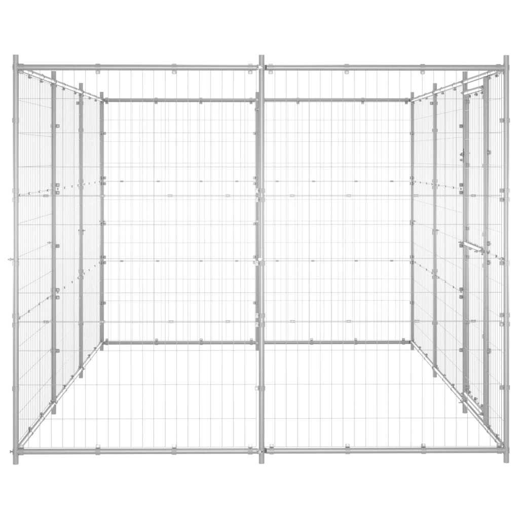 Outdoor Dog Kennel Galvanised Steel 7.26 m²