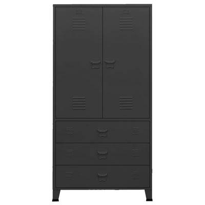 Industrial Wardrobe Black 90x50x180 cm Metal