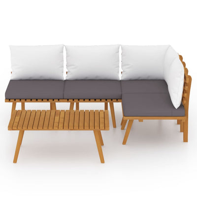 5 Piece Garden Lounge Set with Cushions Solid Acacia Wood