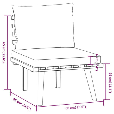 5 Piece Garden Lounge Set with Cushions Solid Acacia Wood