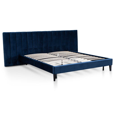 Queen Sized Bed Frame - Navy Velvet