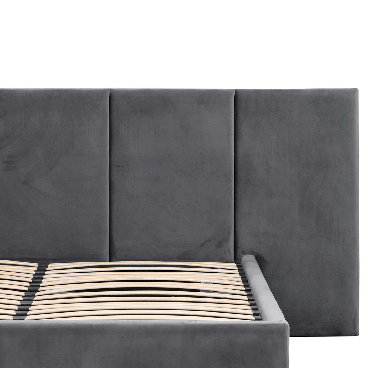 King Bed Frame - Charcoal Velvet