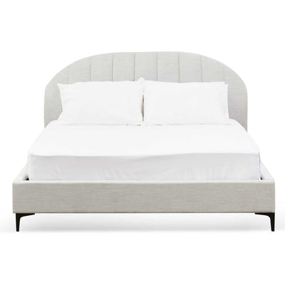 Fabric Queen Bed - Pearl Grey