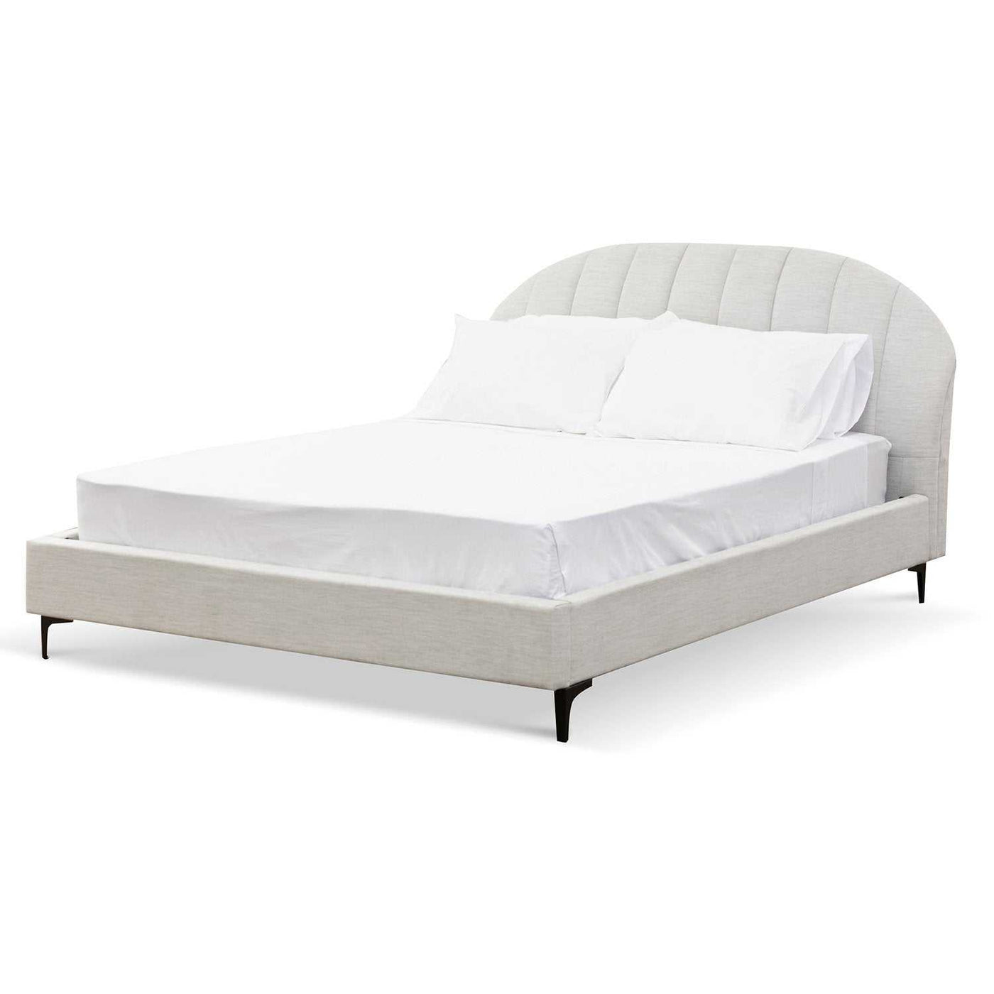 Fabric Queen Bed - Pearl Grey