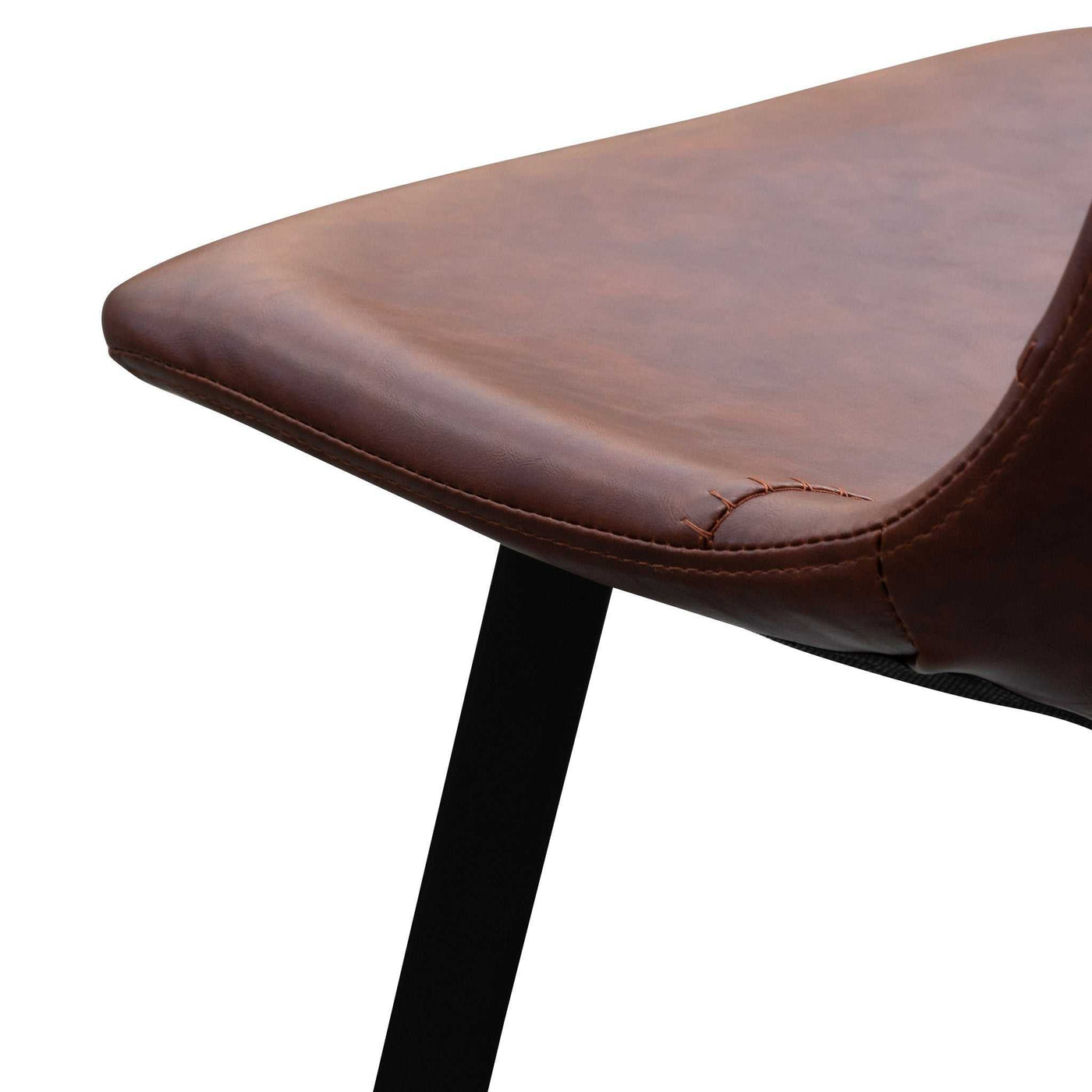 80cm Bar Stool - Cinnamon Brown PU Leather (Set of 2)