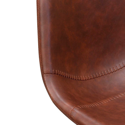 80cm Bar Stool - Cinnamon Brown PU Leather (Set of 2)