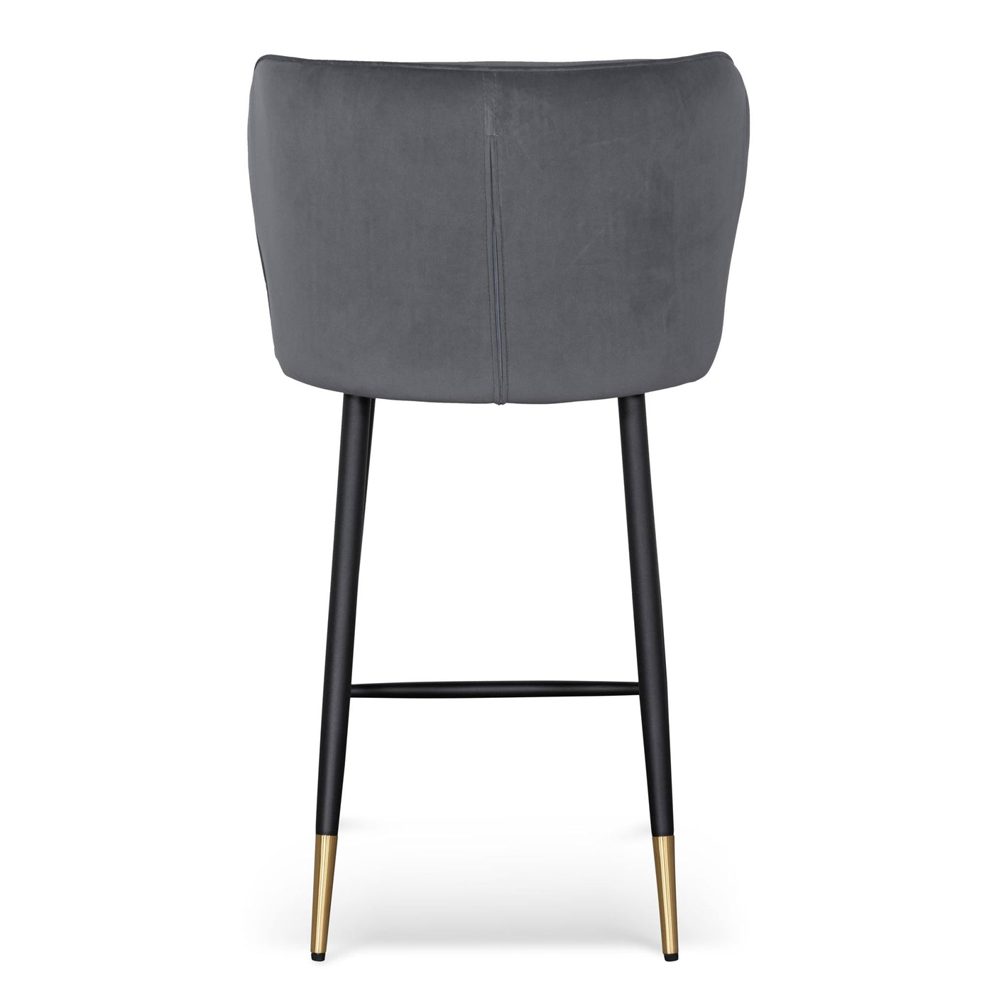 65cm Bar Stool - Grey Velvet in Black Legs