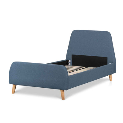 Fabric Single Bed Frame - Yale Blue