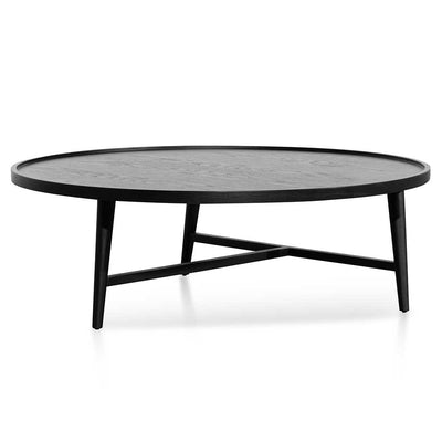 1.1m Wooden Round Coffee Table - Black