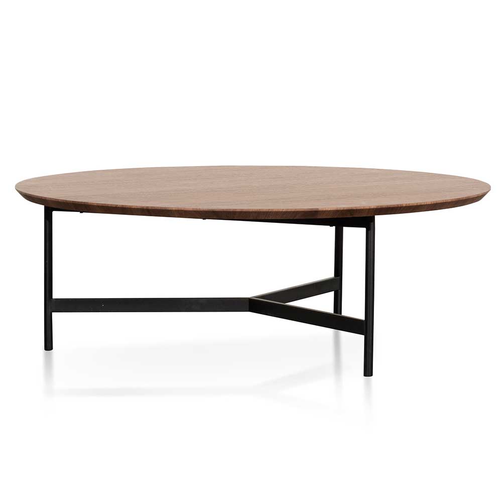 100cm Wooden Round Coffee Table - Walnut