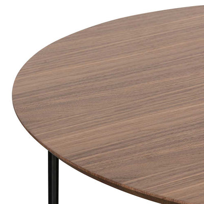 100cm Wooden Round Coffee Table - Walnut