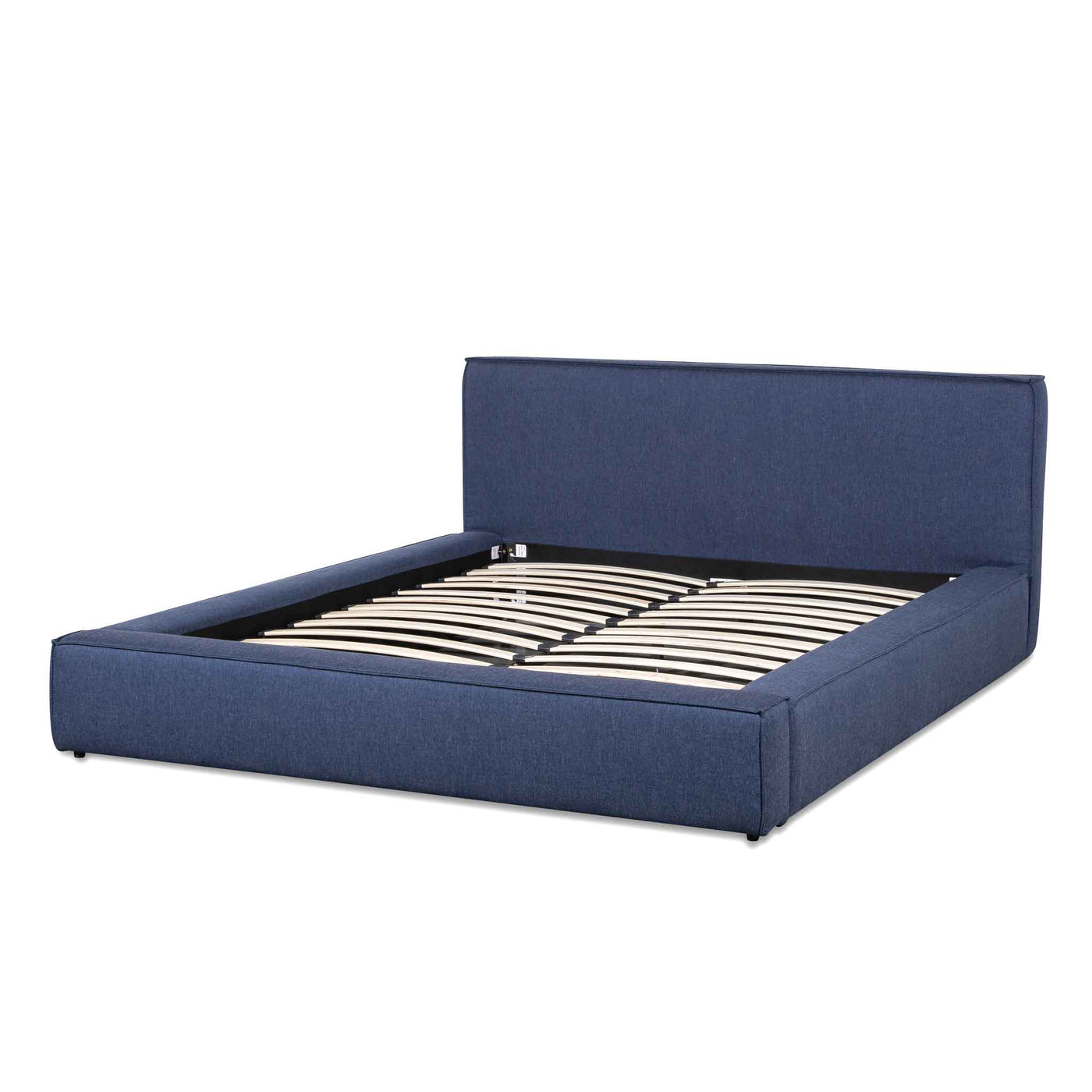 Fabric King Bed Frame - Artic Blue