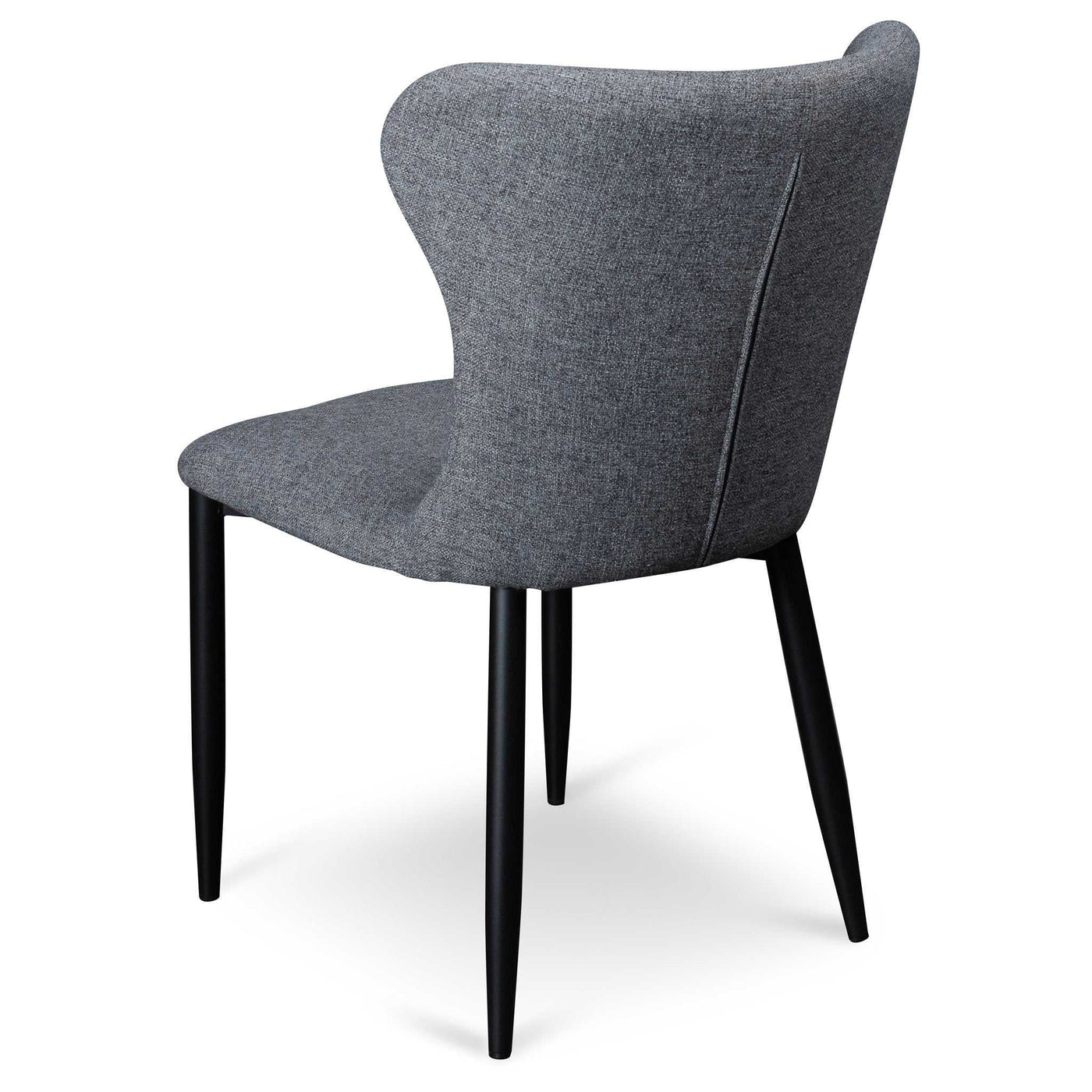 Fabric Dining Chair - Pebble Grey with Black Legs