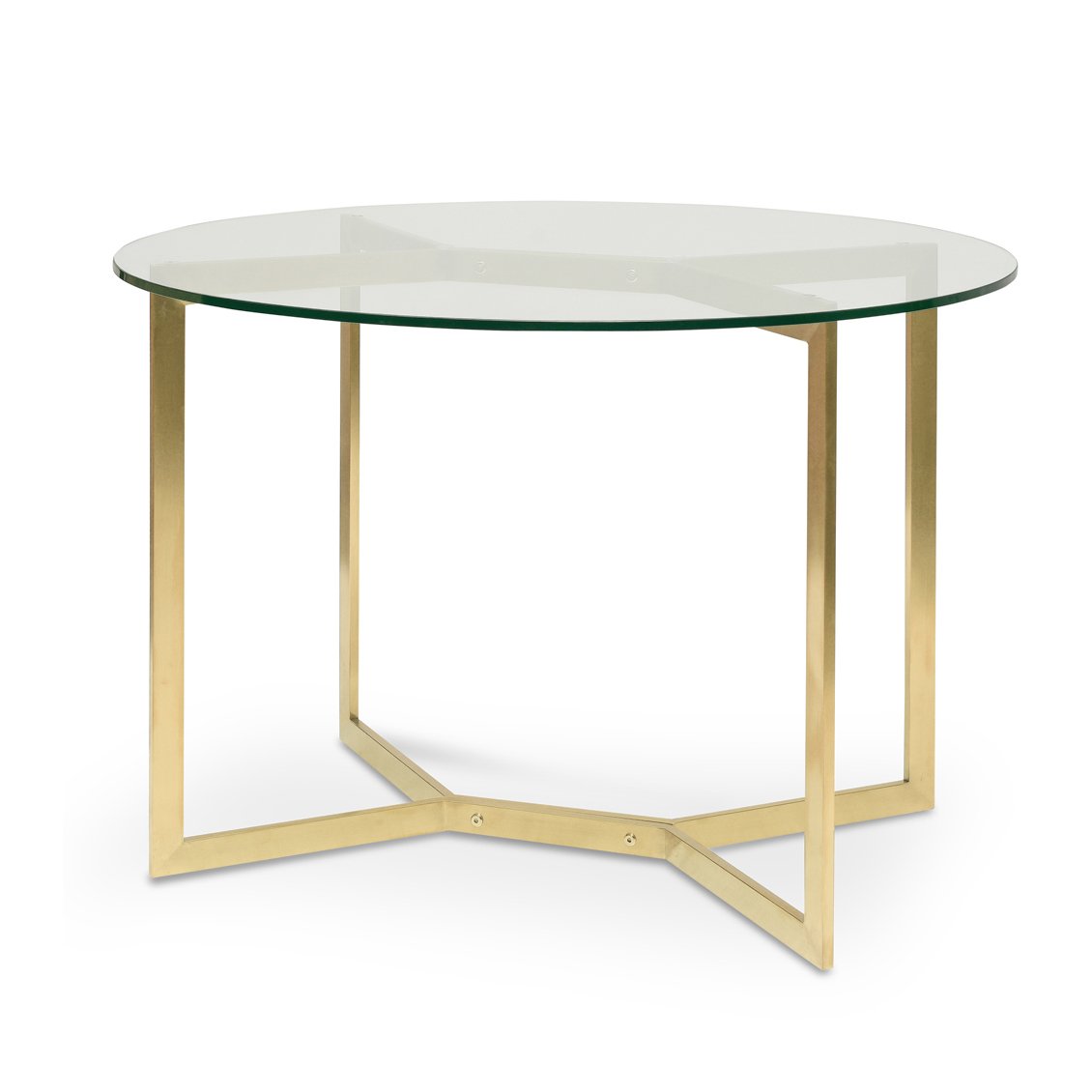 1.2m Round Glass Dining Table - Gold Base