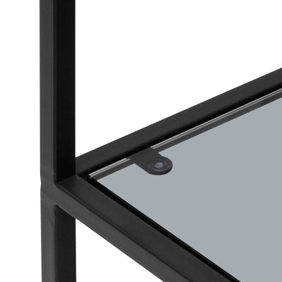 1.2m Grey Glass Console Table - Black Base