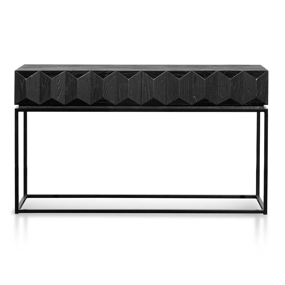 40cm Wooden Console Table - Full Black