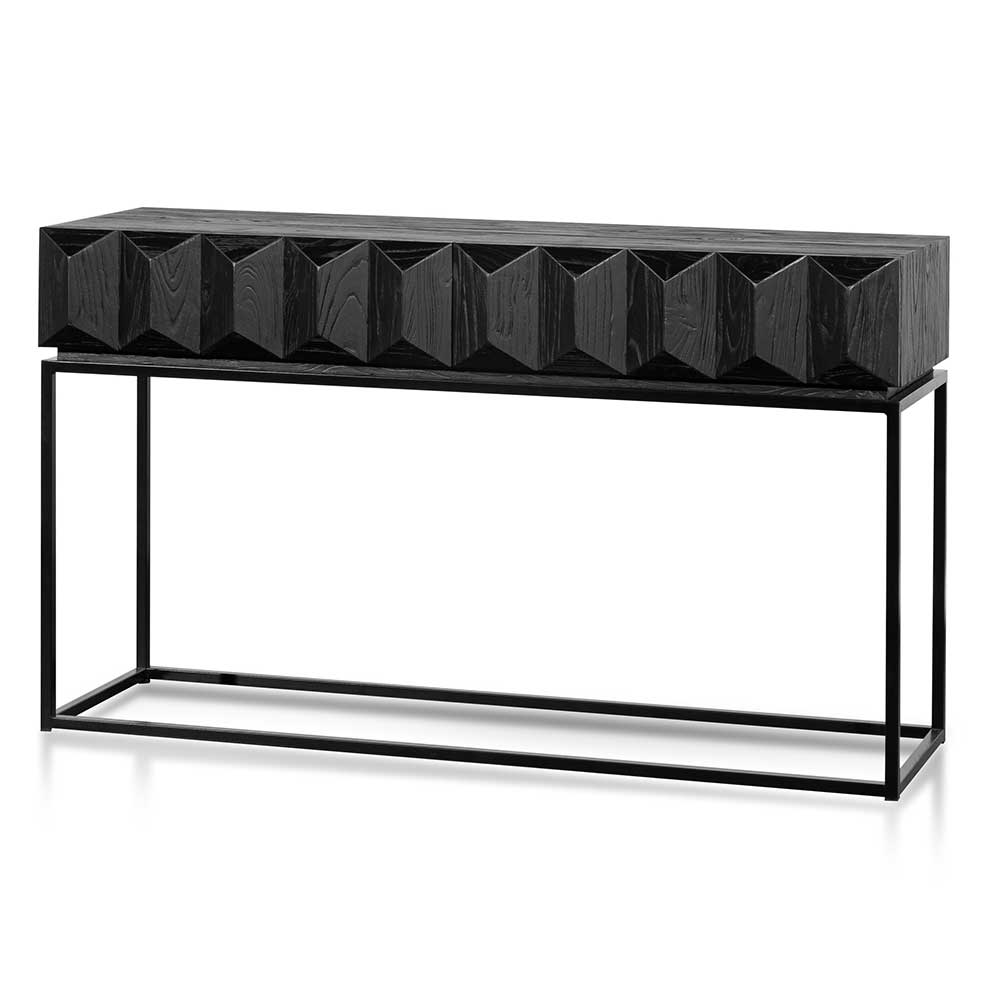 40cm Wooden Console Table - Full Black