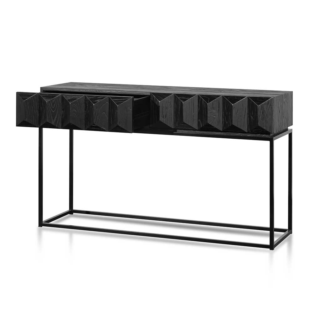 40cm Wooden Console Table - Full Black