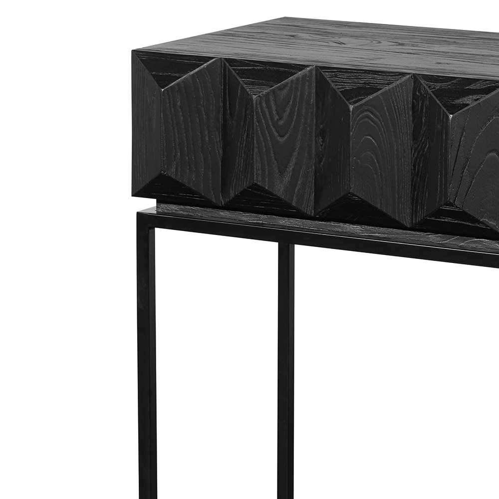 40cm Wooden Console Table - Full Black