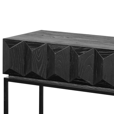 40cm Wooden Console Table - Full Black