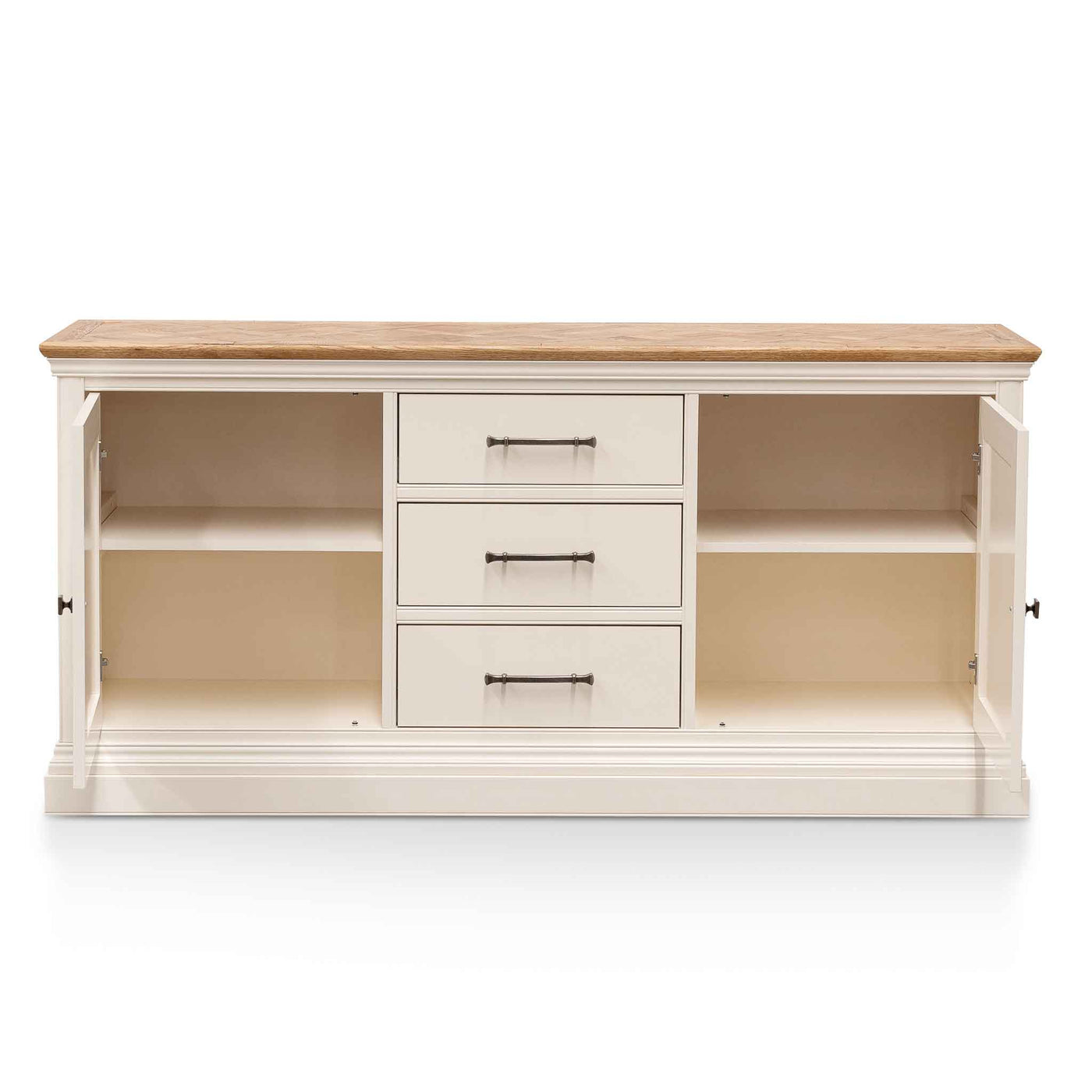 1.8m Sideboard Unit - White with Natural Top