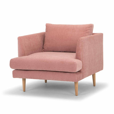 Armchair - Dusty Blush with Natural Legs